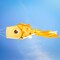 In the Breeze 5244 — 40-inch Gold Shimmer Damsel Fish — Large, Colorful Printed Fishsock with Iridescent Details